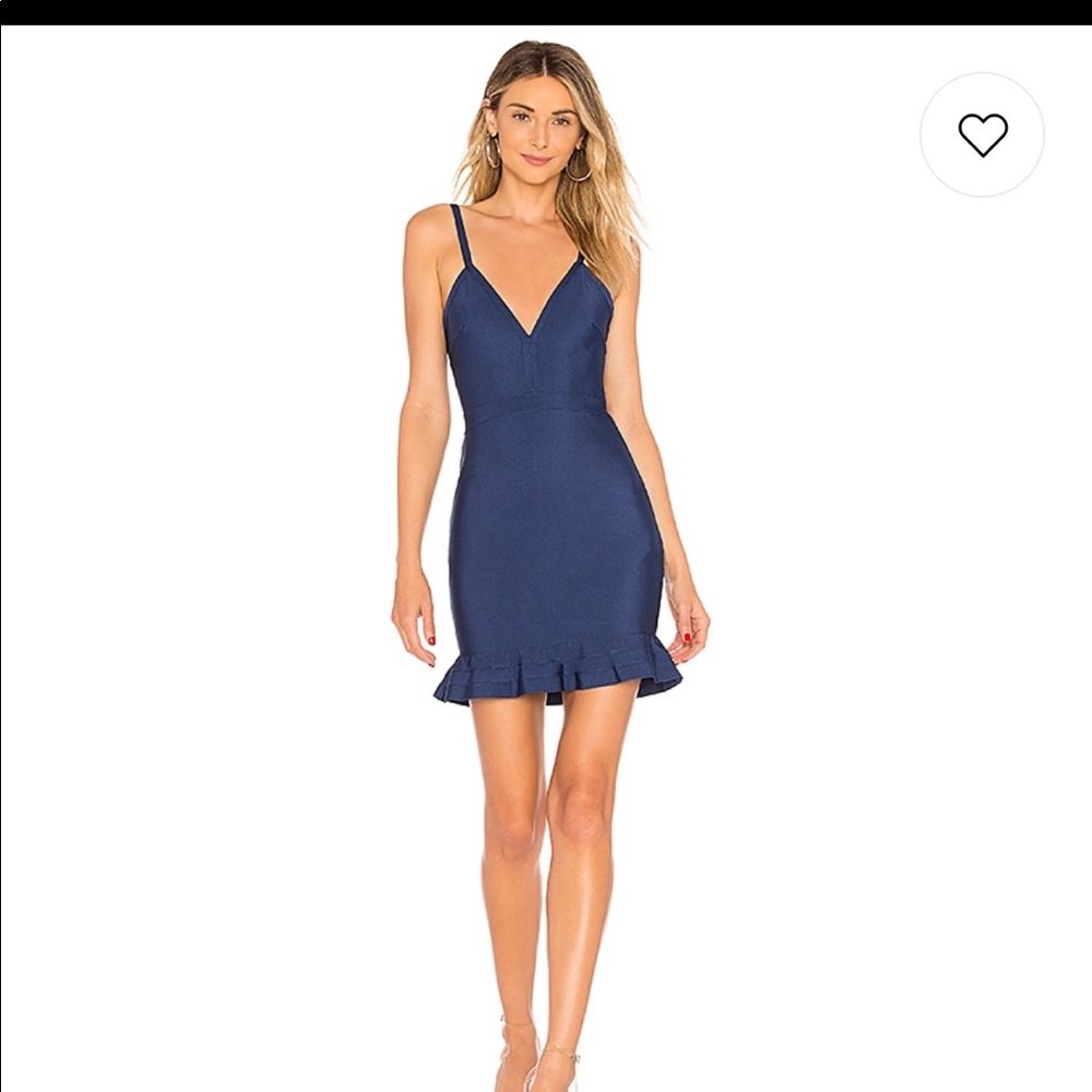 Revolve Marin Ruffle Bandage Mini Dress in navy